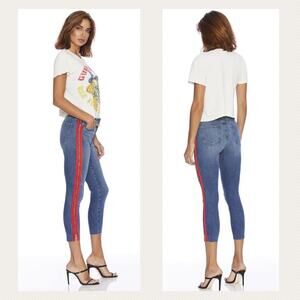 Etienne Marcel Red Full Side Zipper Jeans Size 24